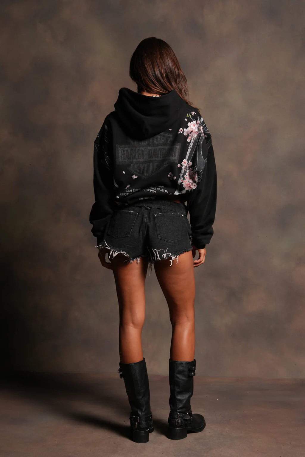 IRON SAKURA BISHOP HOODIE IN BLACK