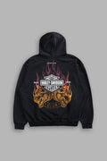 RISING SUN GRUNGE MOATIS HOODIE IN WASHED BLACK