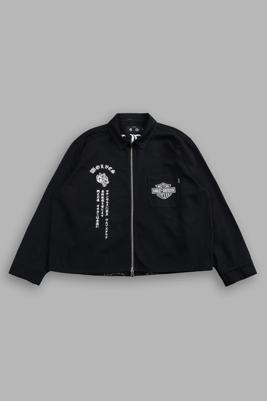 H-D WOLVES INFERNO LS VINCE SHIRT IN BLACK