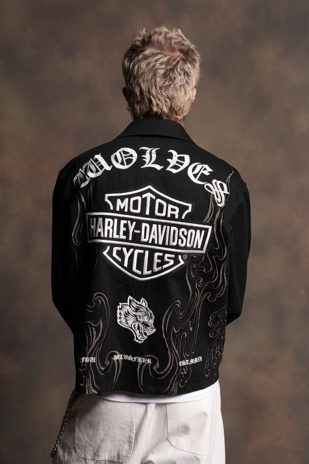 H-D WOLVES INFERNO LS VINCE SHIRT IN BLACK