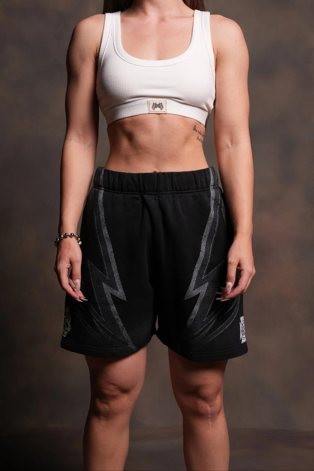 REAL RECOGNIZE REAL UNISEX OVERSIZED POST LOUNGE SWEAT SHORTS V2 IN BLACK DRIFT WASH
