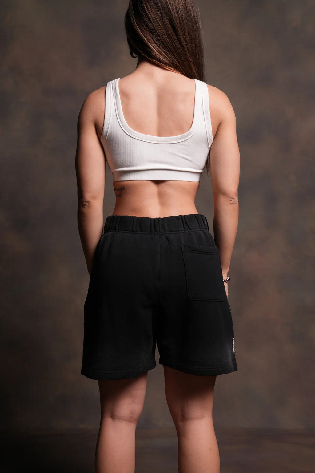 REAL RECOGNIZE REAL UNISEX OVERSIZED POST LOUNGE SWEAT SHORTS V2 IN BLACK DRIFT WASH