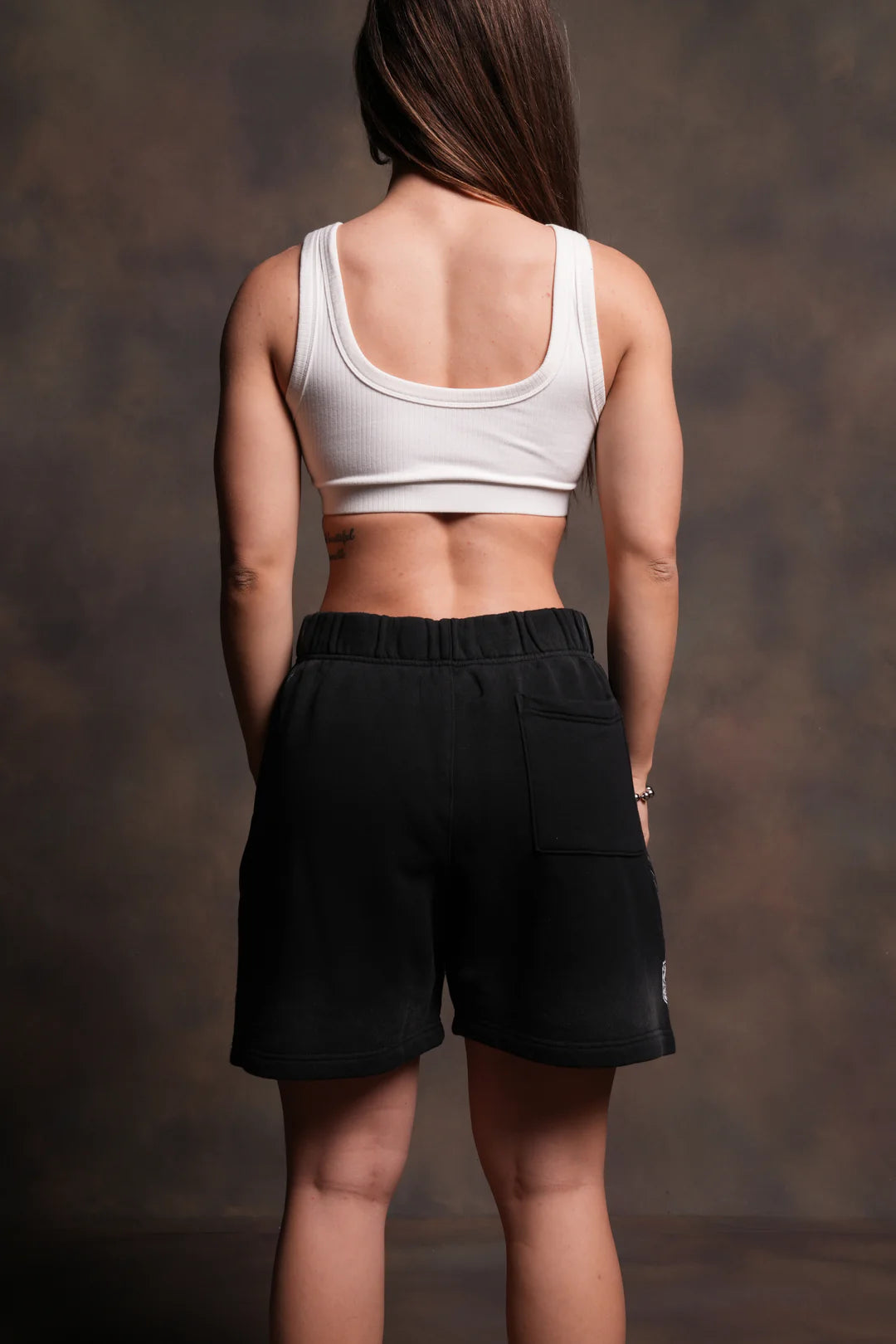 REAL RECOGNIZE REAL UNISEX OVERSIZED POST LOUNGE SWEAT SHORTS V2 IN BLACK DRIFT WASH