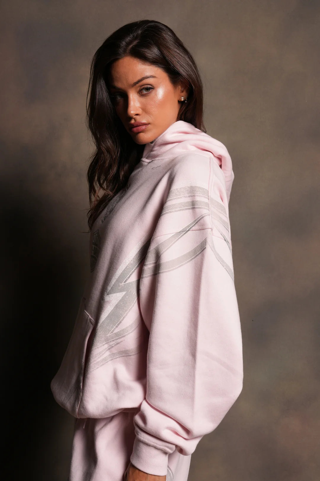 IRON SAKURA PIERCE HOODIE IN BLUSH PINK