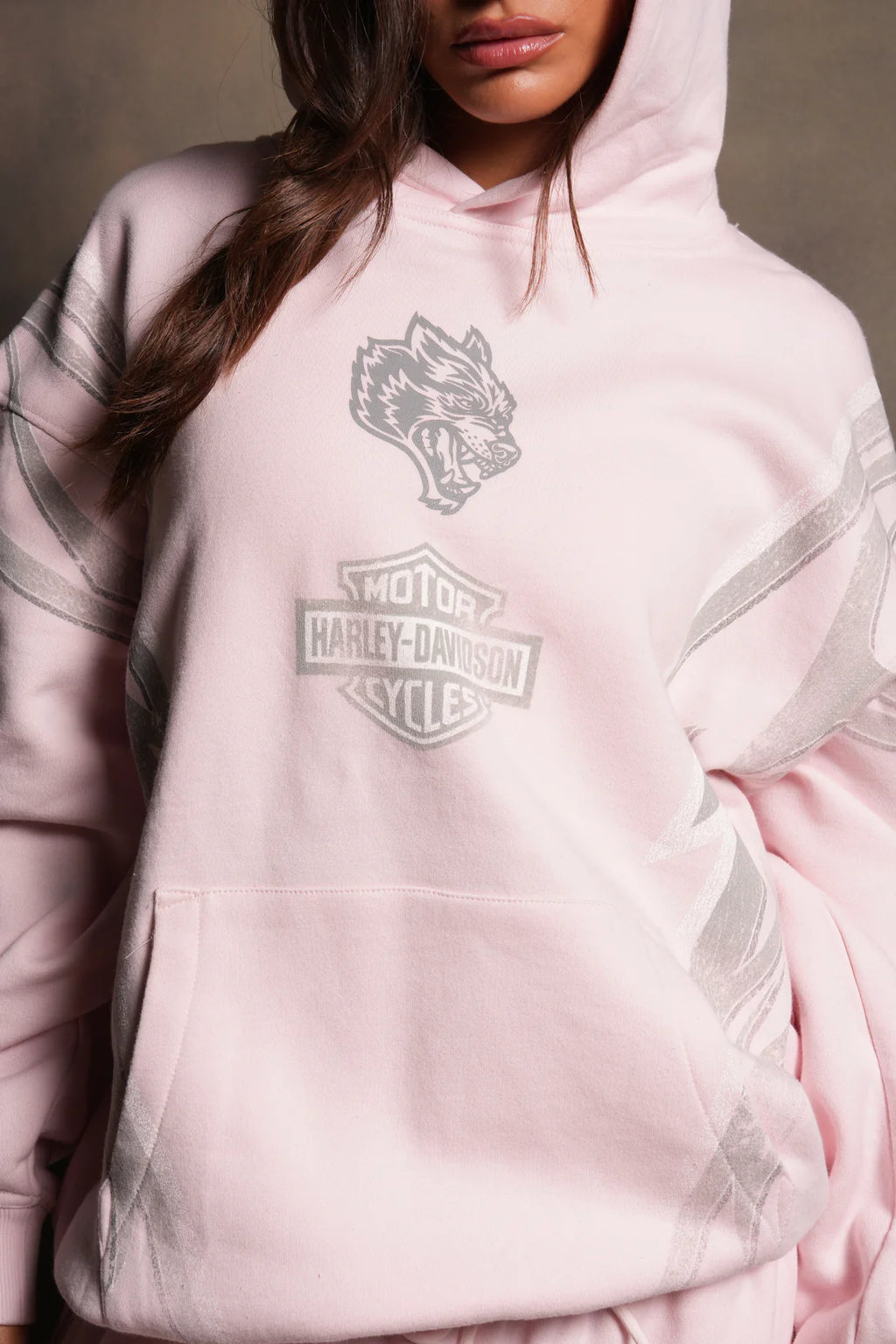 IRON SAKURA PIERCE HOODIE IN BLUSH PINK