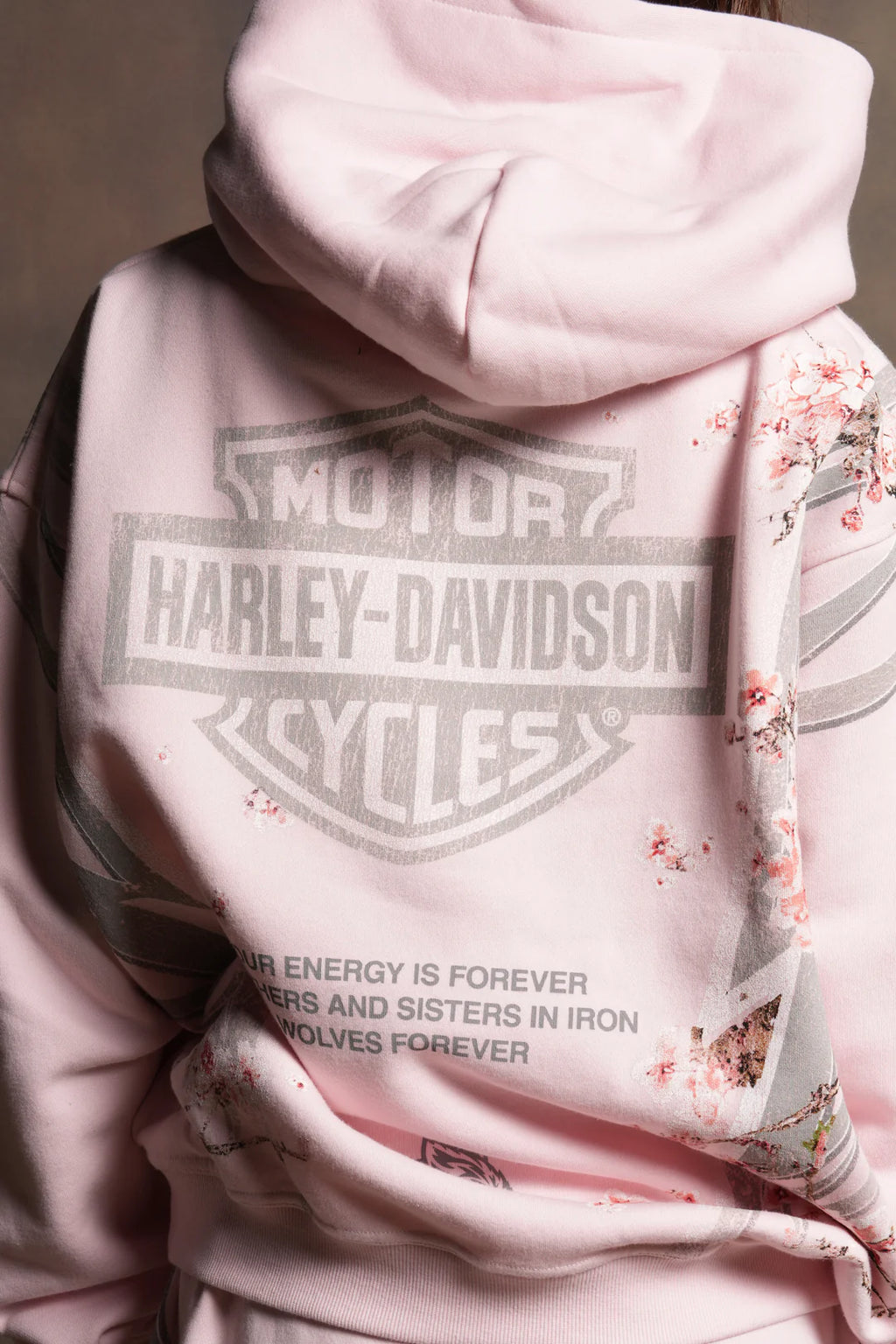 IRON SAKURA PIERCE HOODIE IN BLUSH PINK