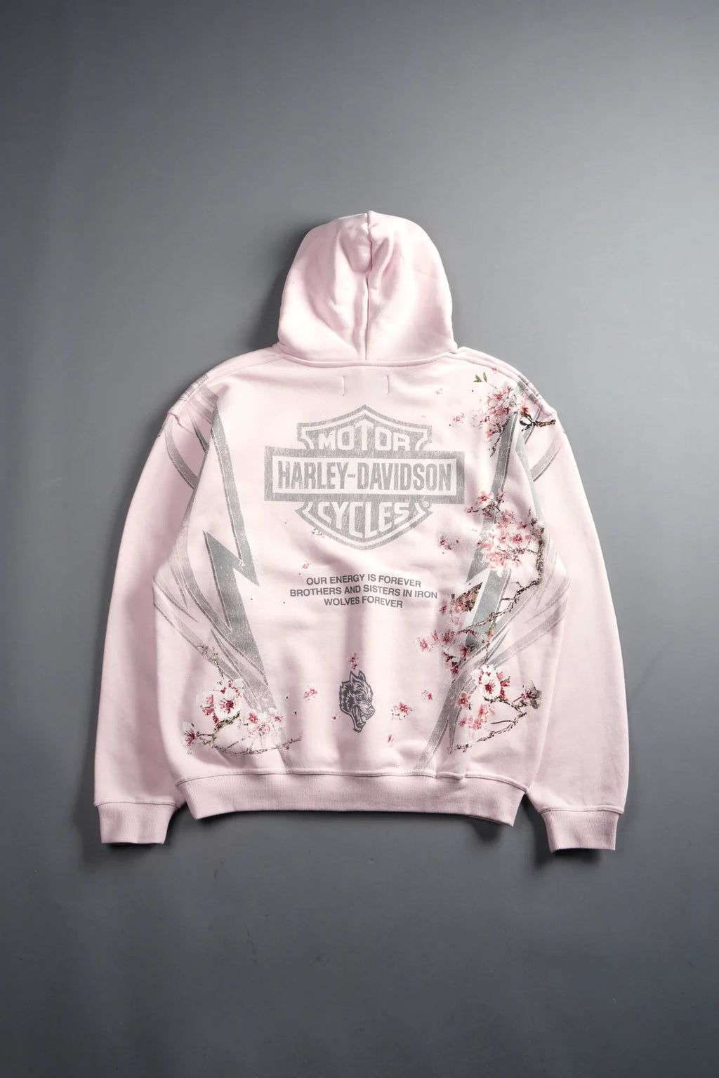 IRON SAKURA PIERCE HOODIE IN BLUSH PINK