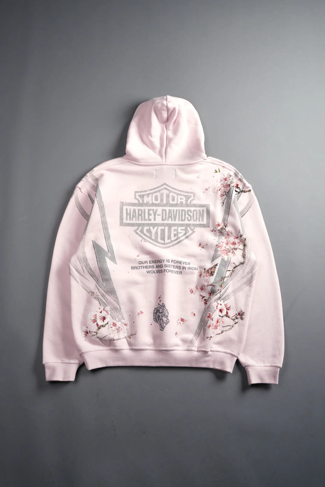 IRON SAKURA PIERCE HOODIE IN BLUSH PINK