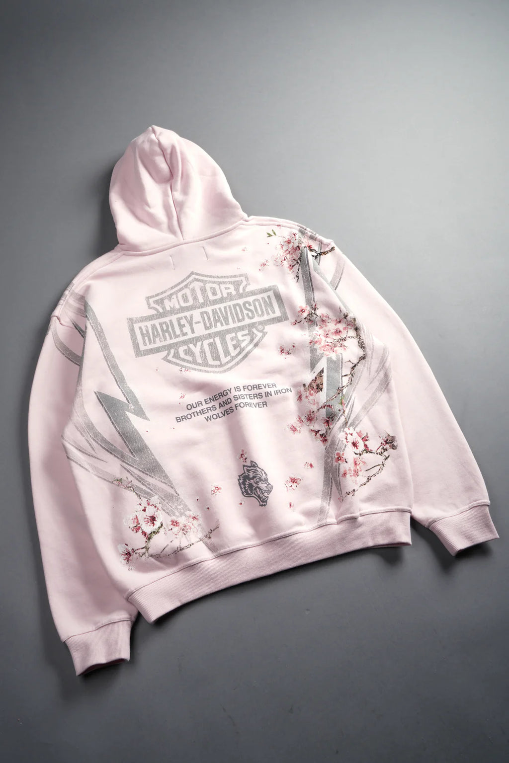 IRON SAKURA PIERCE HOODIE IN BLUSH PINK