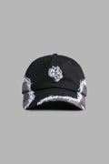 SCORCHED THORNS DAD HAT (V2) IN BLACK/BLOSSOM WOODLAND CAMO