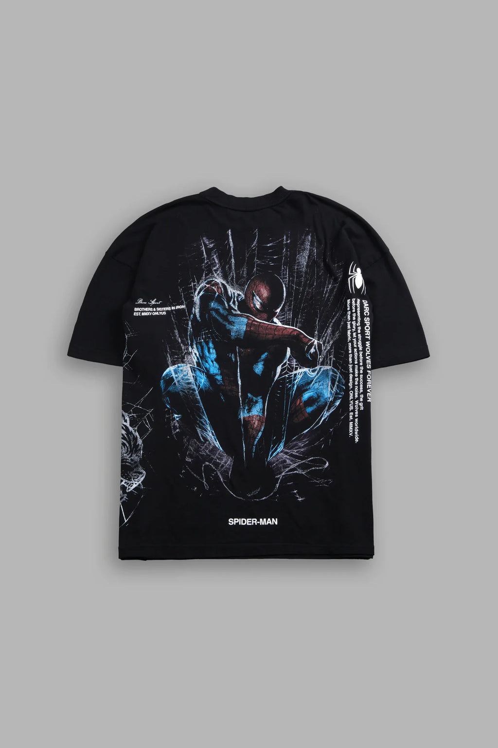 NIGHT SPIDER SIDE-BY-SIDE SERIES PREMIUM OVERSIZED TEE IN BLACK