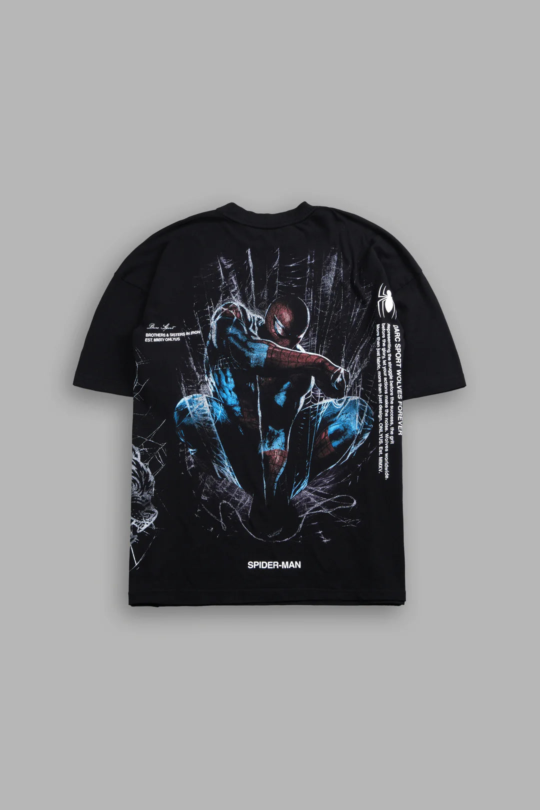 NIGHT SPIDER SIDE-BY-SIDE SERIES PREMIUM OVERSIZED TEE IN BLACK