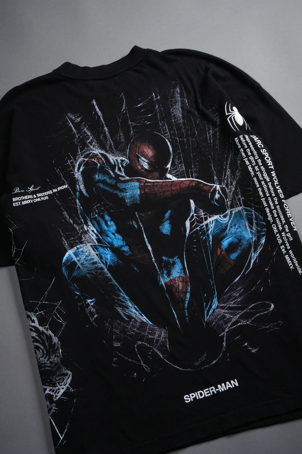 NIGHT SPIDER SIDE-BY-SIDE SERIES PREMIUM OVERSIZED TEE IN BLACK