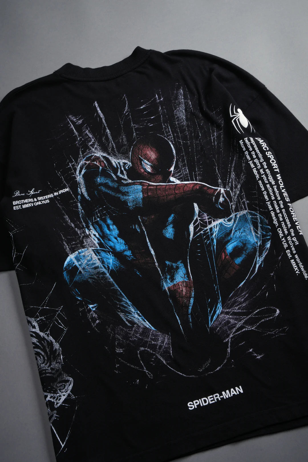 NIGHT SPIDER SIDE-BY-SIDE SERIES PREMIUM OVERSIZED TEE IN BLACK
