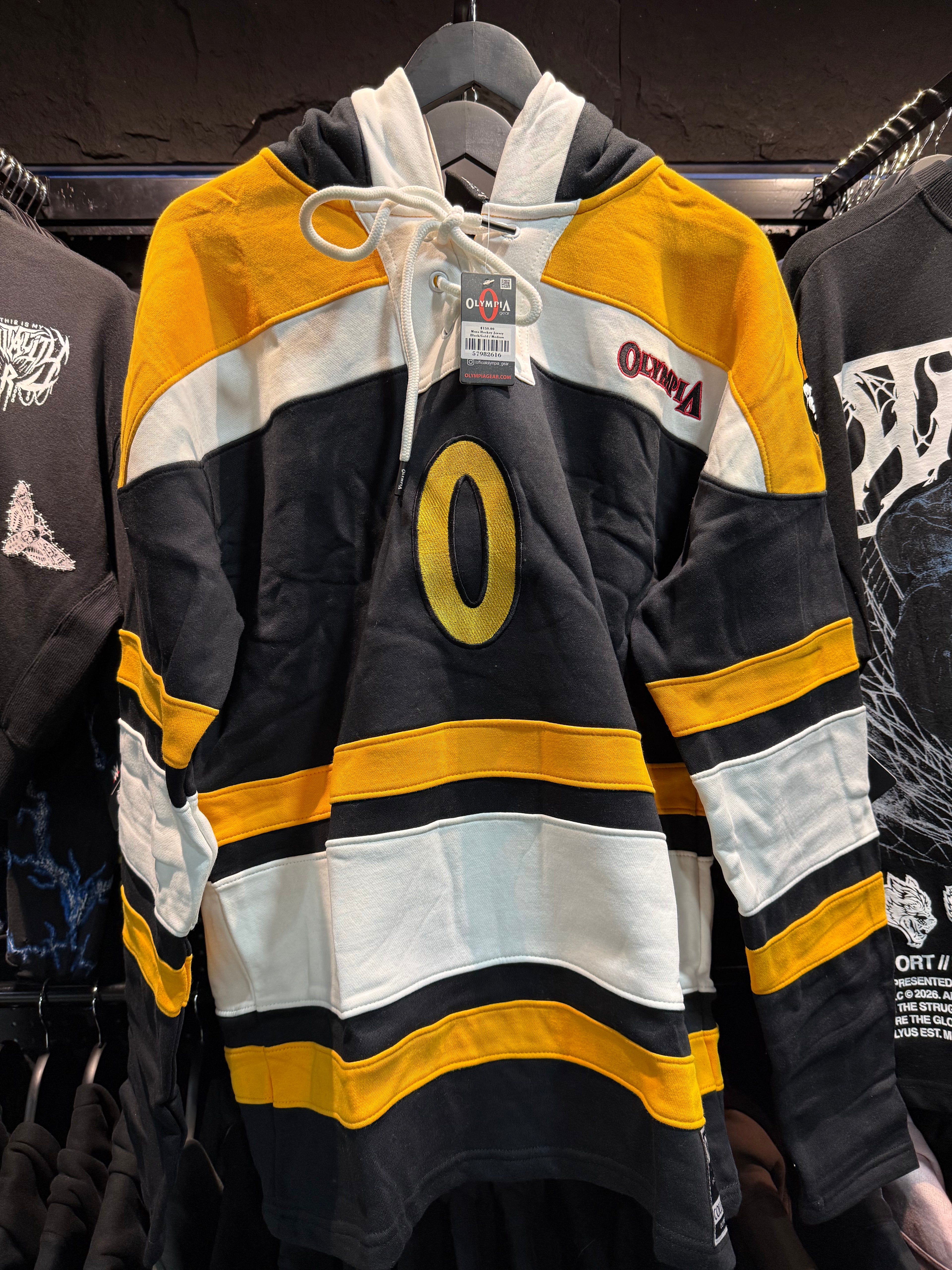 OLYMPIA MENS HOCKEY JERSEY BLACK/GOLD